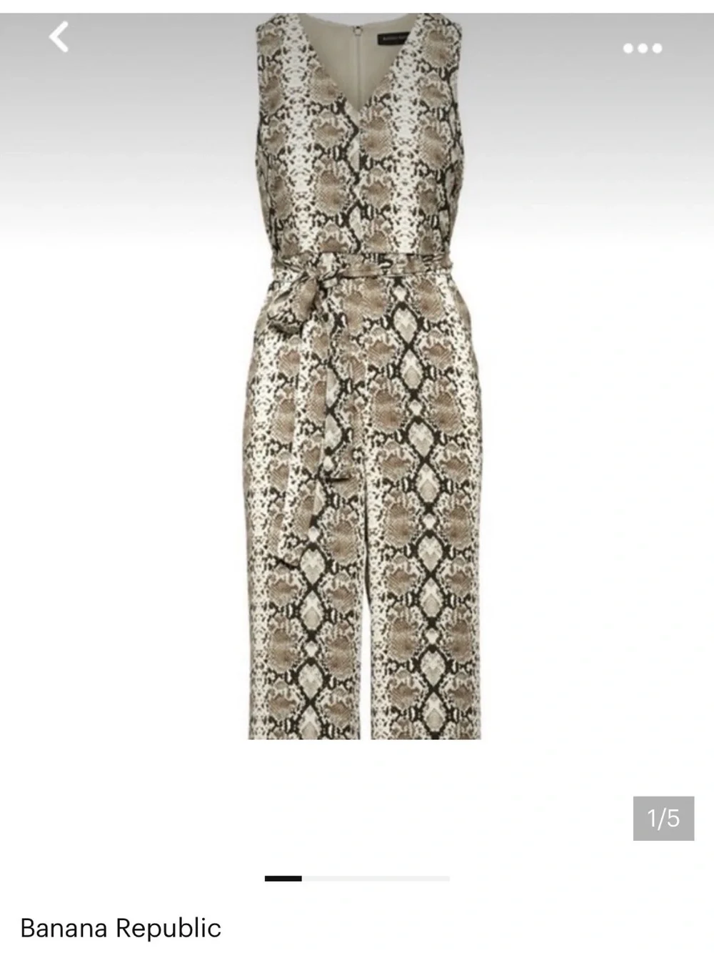 Banana Republic Beige and Black Snake-Print Sleeveless Jumpsuit